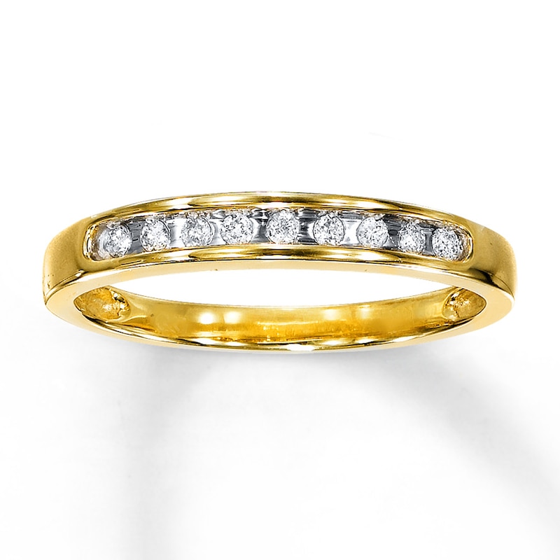 Main Image 1 of Diamond Band 1/10 carat tw Round-cut 10K Yellow Gold