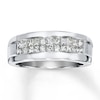 Men's Diamond Ring 1 ct tw Square-cut 14K White Gold