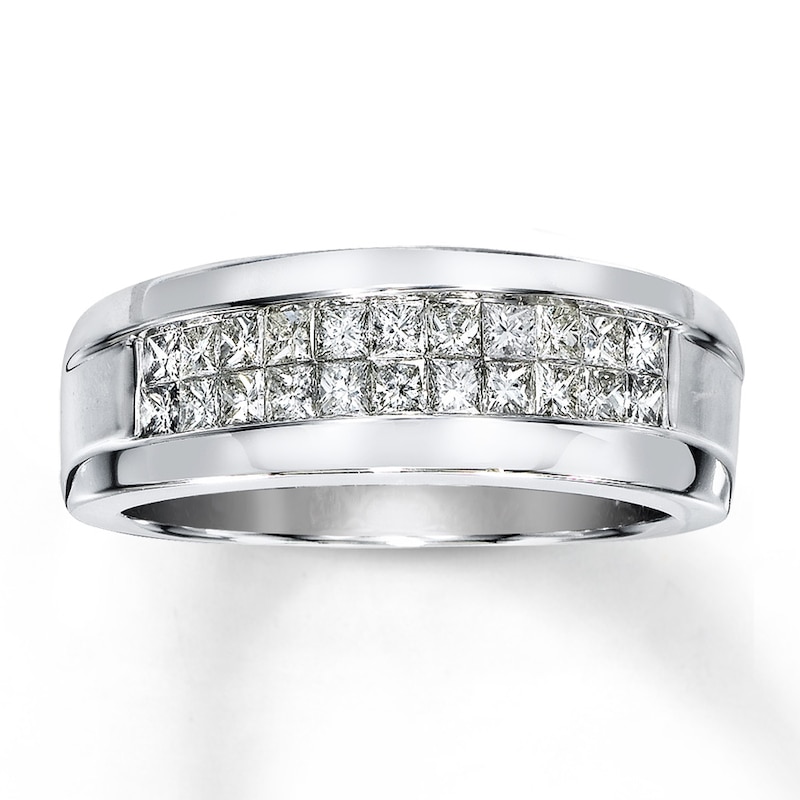 Men's Diamond Ring 1 ct tw Square-cut 14K White Gold