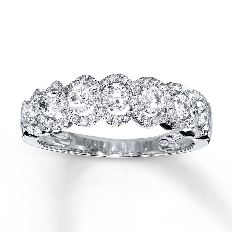 Main Image 1 of Diamond Anniversary Ring 1 ct tw Round-cut 14K White Gold