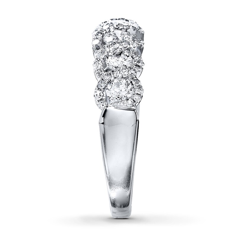 Main Image 3 of Diamond Anniversary Ring 1 ct tw Round-cut 14K White Gold