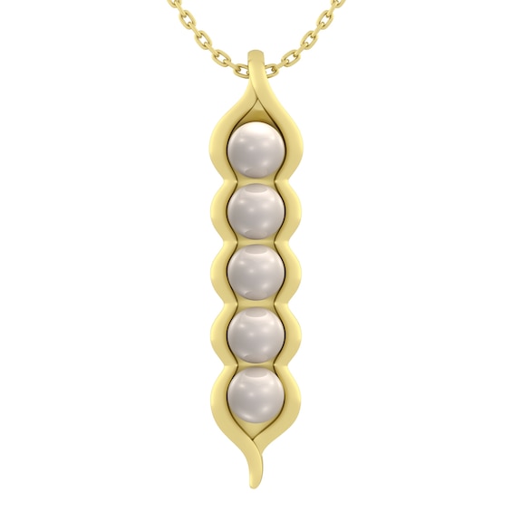 Cultured Pearl Peas In A Pod Necklace