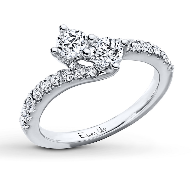 Main Image 3 of Ever Us Two-Stone Ring 1 ct tw Diamonds 14K White Gold