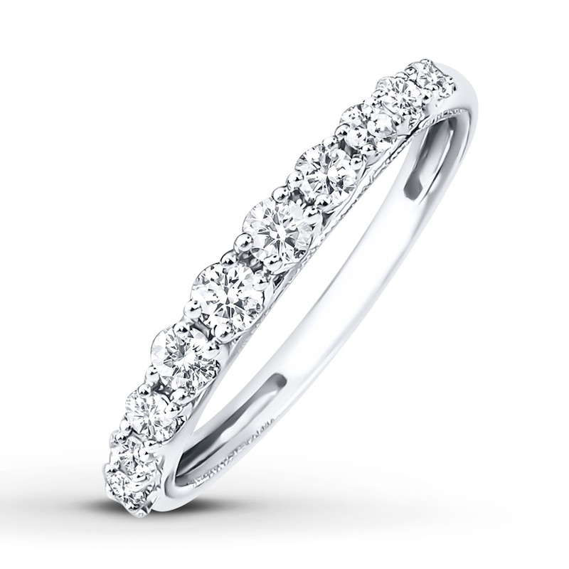 Main Image 4 of Diamond Anniversary Band 1/2 ct tw Round-cut 14K White Gold