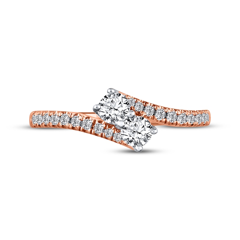 Main Image 3 of Ever Us Two-Stone Ring 1/2 ct tw Diamonds 14K Rose Gold