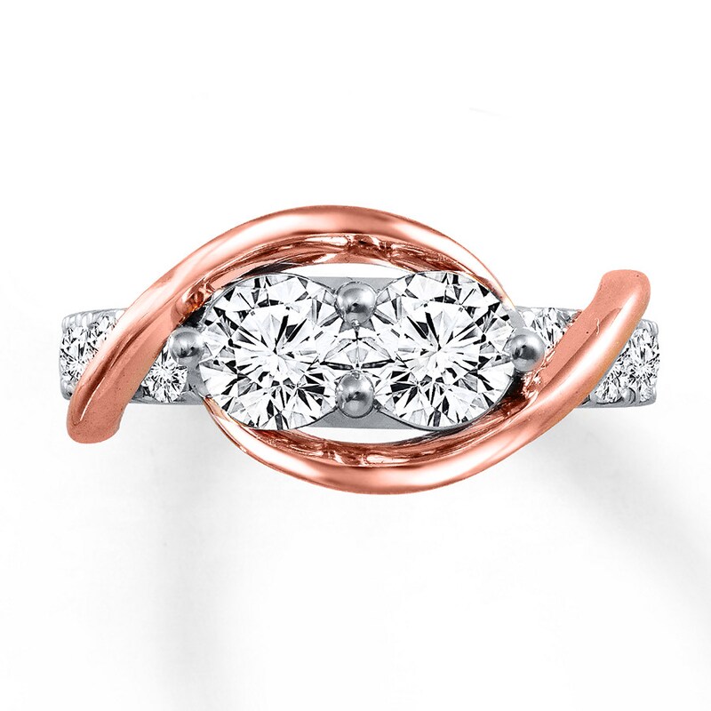 Main Image 4 of Ever Us Two-Stone Ring 2 ct tw Diamonds 14K Two-Tone Gold