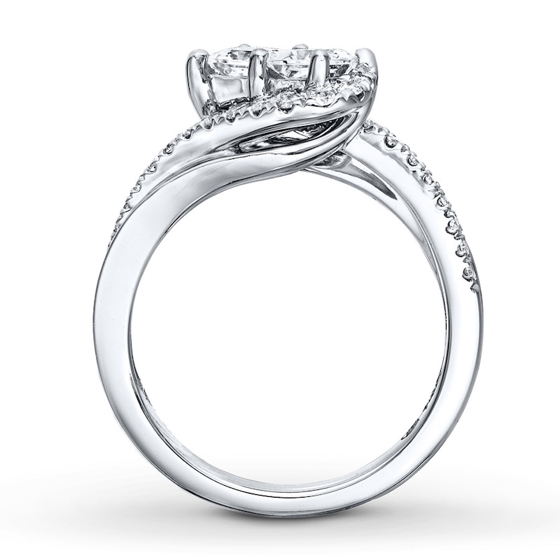 Ever Us Ring 1 ct tw Princess/Round-cut Diamonds 14K White Gold