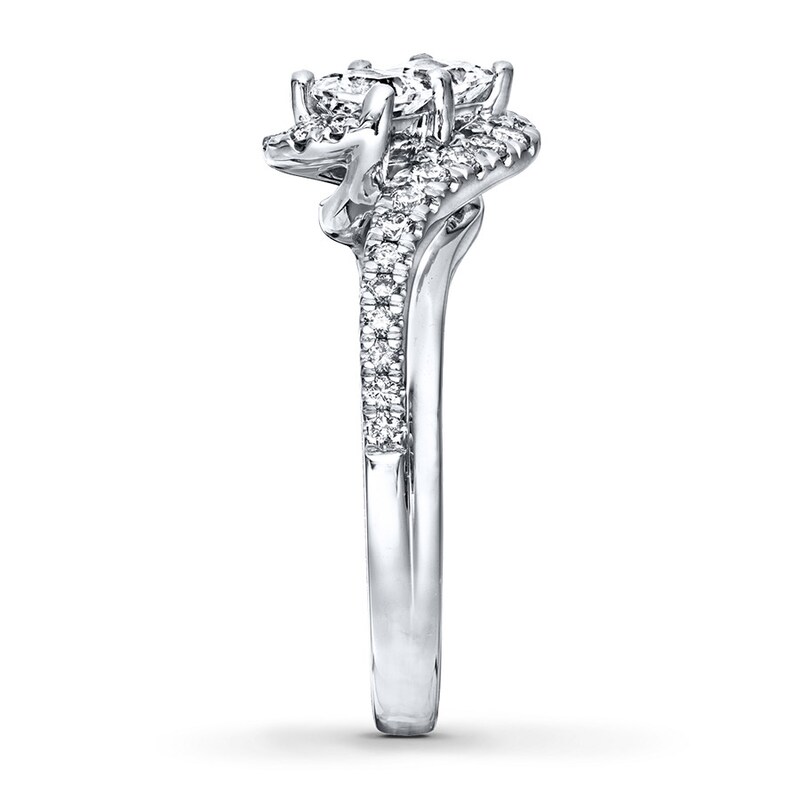 Ever Us Ring 1 ct tw Princess/Round-cut Diamonds 14K White Gold