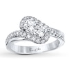 Thumbnail Image 3 of Ever Us Ring 1 ct tw Princess/Round-cut Diamonds 14K White Gold