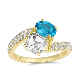 Toi et Moi Birthstone and Brilliant Accent Stones Ring (2 Stones)