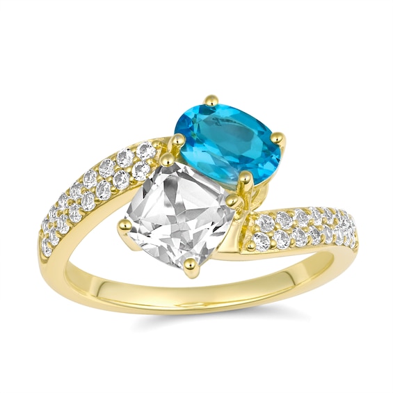 Toi et Moi Birthstone and Brilliant Accent Stones Ring (2 Stones)