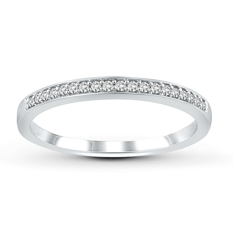 Main Image 1 of Adore Diamond Anniversary Band 1/10 ct tw Round-cut 10K White Gold