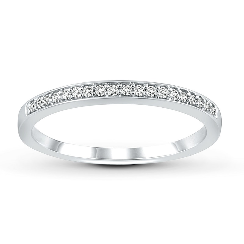 Diamond Anniversary Band 1/10 ct tw Round-cut 10K White Gold