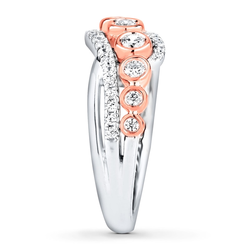 Main Image 3 of Adore Diamond Anniversary Band 1/2 ct tw Bezel-set 14K Two-Tone Gold