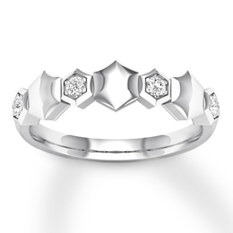 Adore Geometric Diamond Anniversary Band 1/10 ct tw 10K White Gold