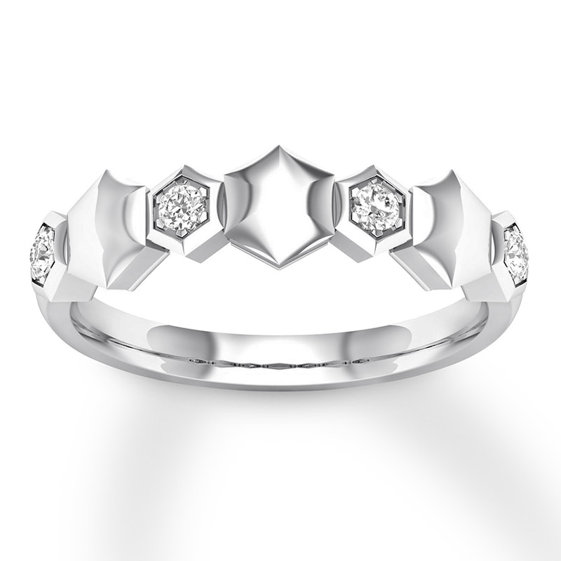 Geometric Diamond Anniversary Band 1/10 ct tw 10K White Gold