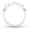 Thumbnail Image 1 of Geometric Diamond Anniversary Band 1/10 ct tw 10K White Gold