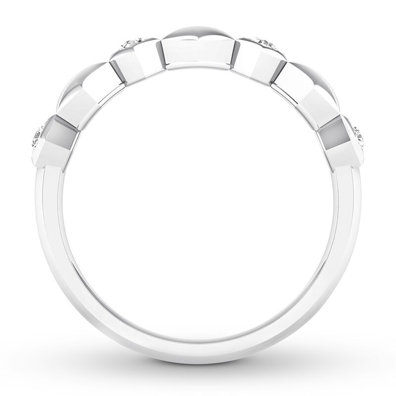 Geometric Diamond Anniversary Band 1/10 ct tw 10K White Gold