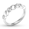 Thumbnail Image 3 of Geometric Diamond Anniversary Band 1/10 ct tw 10K White Gold