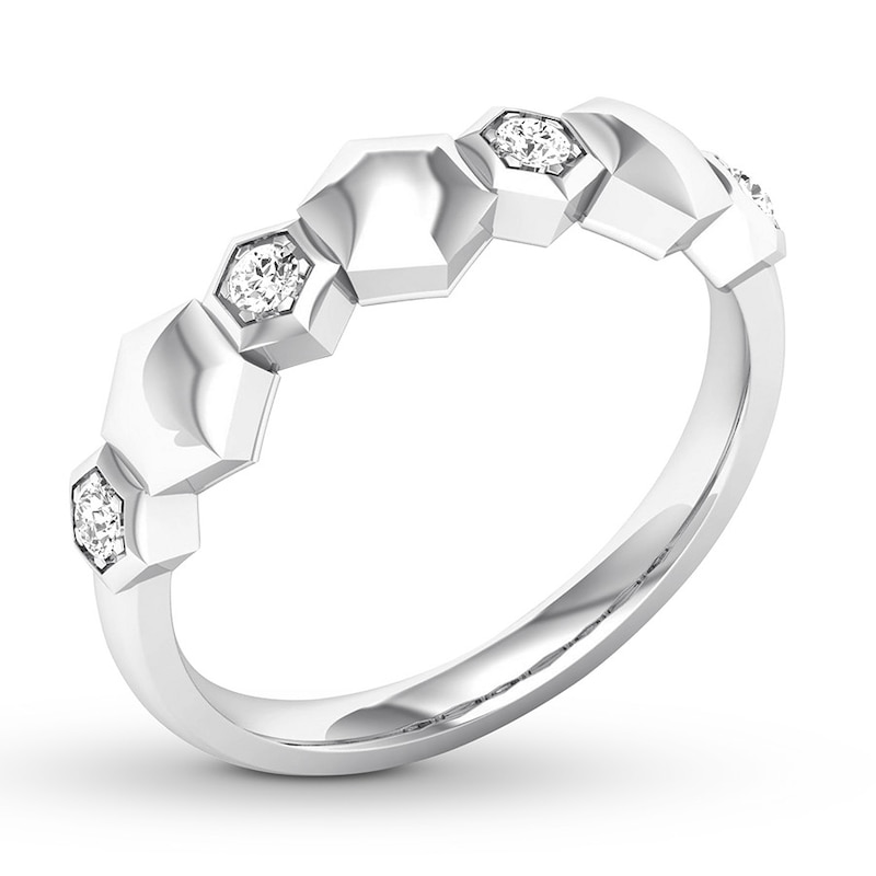 Geometric Diamond Anniversary Band 1/10 ct tw 10K White Gold