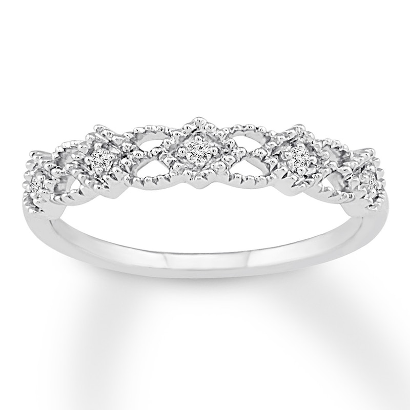 Main Image 1 of Diamond Anniversary Band 1/20 ct tw Round-cut 10K White Gold