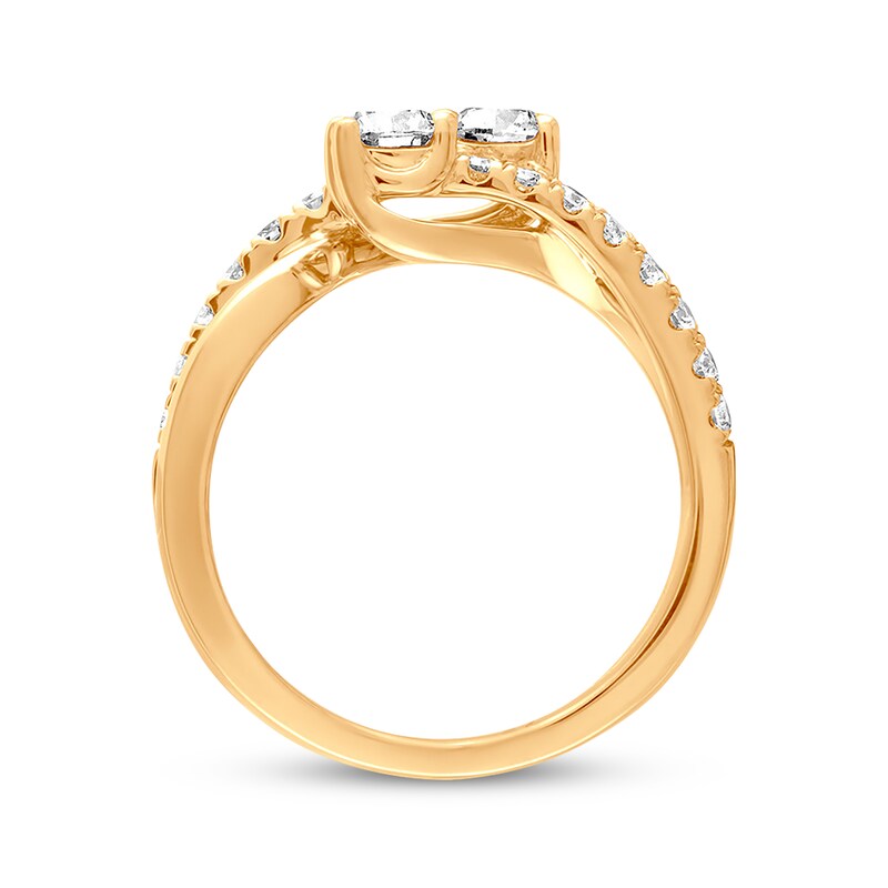 Main Image 3 of Ever Us Two-Stone Diamond Ring 1 ct tw Round 14K Yellow Gold