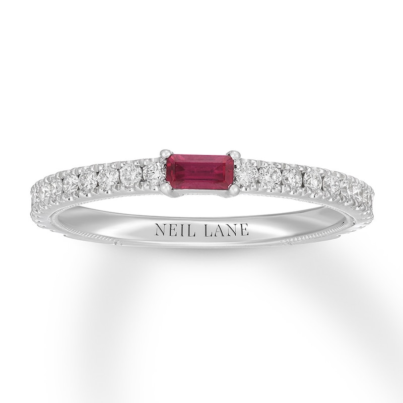 Main Image 1 of Neil Lane Ruby Anniversary Band 1/3 ct tw Diamonds 14K White Gold
