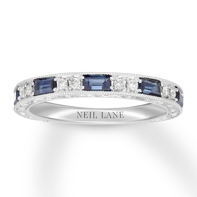 Main Image 1 of Neil Lane Sapphire Anniversary Band 1/6 ct tw Diamonds 14K Gold