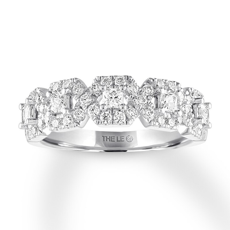 THE LEO Diamond Anniversary Ring 7/8 ct tw Princess & Round-cut 14K White Gold
