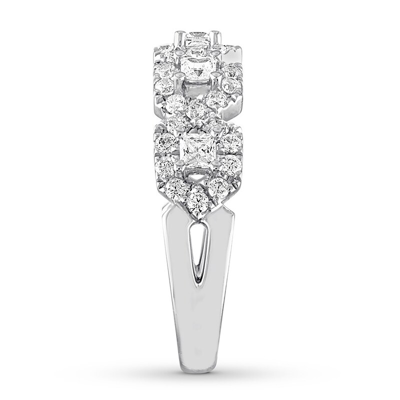 THE LEO Diamond Anniversary Ring 7/8 ct tw Princess & Round-cut 14K White Gold