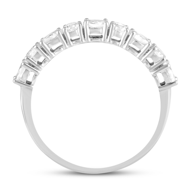 Round & Oval-cut Diamond Anniversary Band 3/4 ct tw 14K White Gold