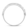 Round & Baguette-cut Diamond Anniversary Band 1/2 ct tw 14K White Gold