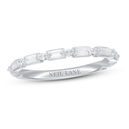 Neil Lane Premiere Diamond Anniversary Ring 1/2 ct tw Baguette/Round 14K White Gold