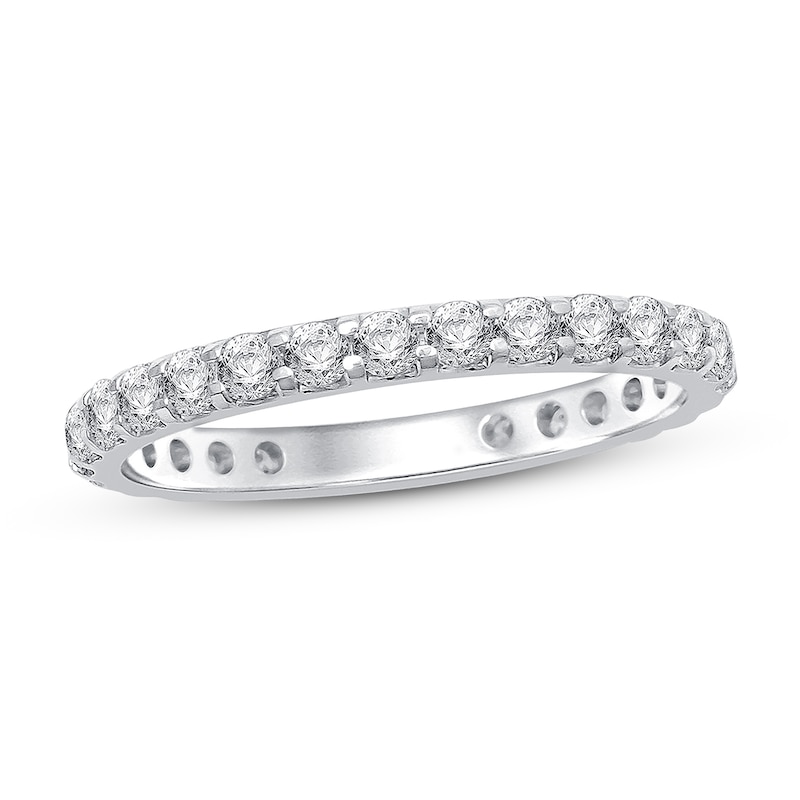 Main Image 1 of Adore Diamond Anniversary Eternity Band 1 ct tw Round-cut 14K White Gold