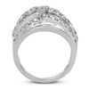 Diamond Anniversary Ring 2 ct tw Round/Baguette-cut 14K White Gold