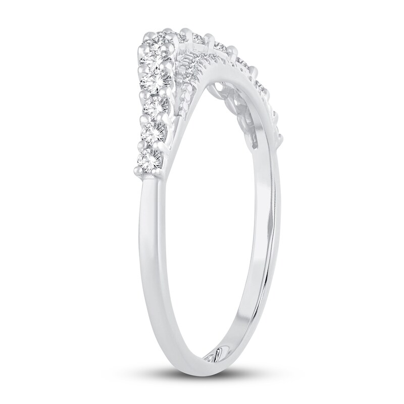 Main Image 2 of Adore Diamond Contour Ring 3/8 ct tw Round-cut 14K White Gold