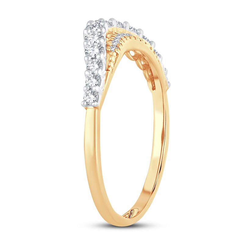 Diamond Contour Ring 3/8 ct tw Round-cut 14K Yellow Gold