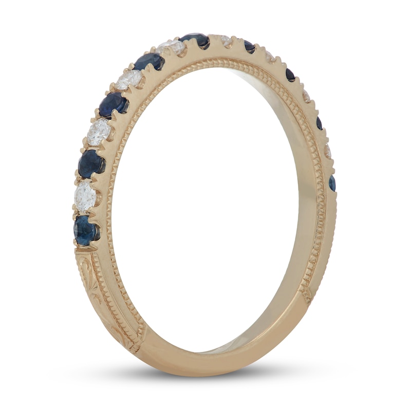 Main Image 2 of Neil Lane Blue Sapphire & Diamond Anniversary Ring 1/5 ct tw 14K Yellow Gold