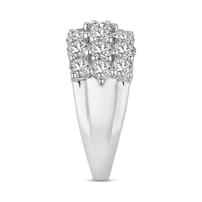 Diamond Multi-Row Anniversary Ring 3-1/2 ct tw Round-cut 14K White Gold