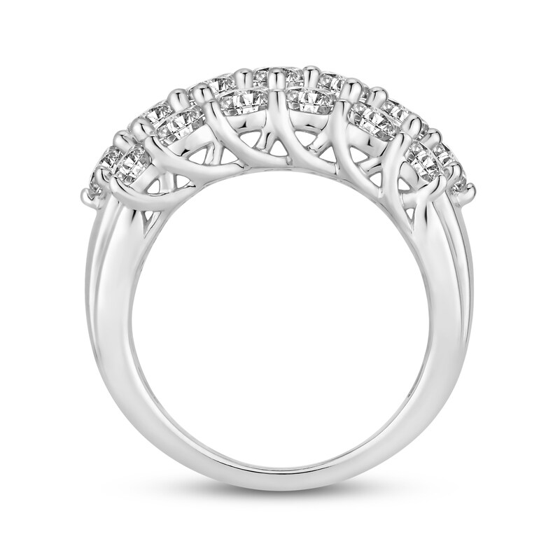 Diamond Multi-Row Anniversary Ring 3-1/2 ct tw Round-cut 14K White Gold
