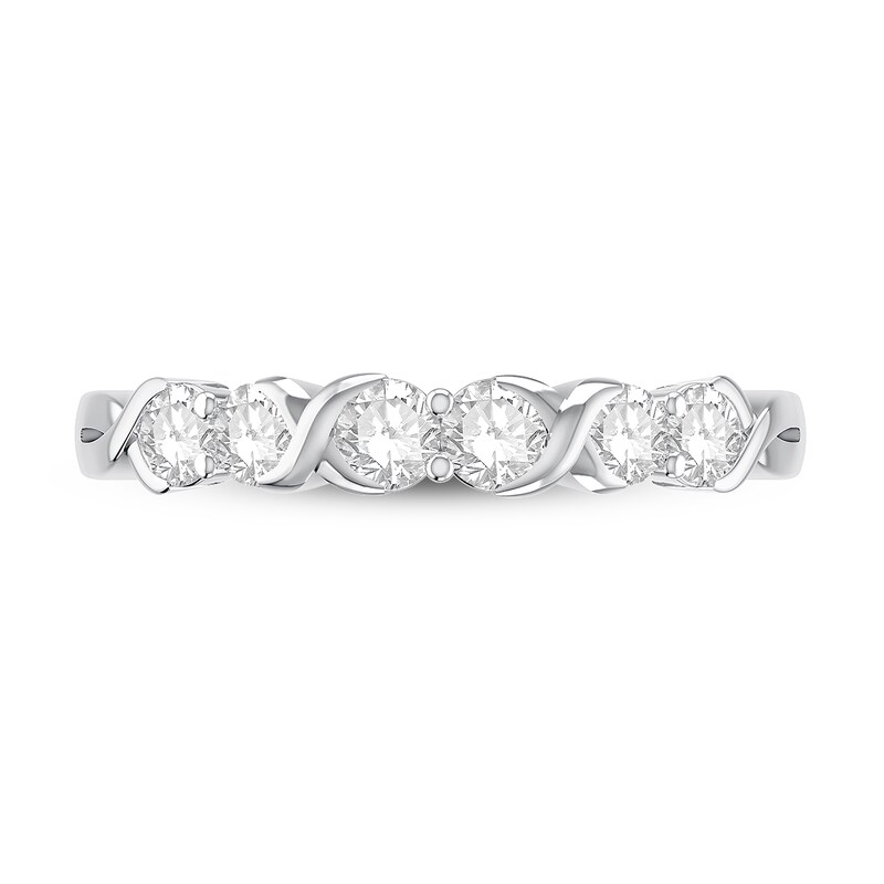 Diamond Anniversary Ring 5/8 ct tw Round-Cut 10K White Gold