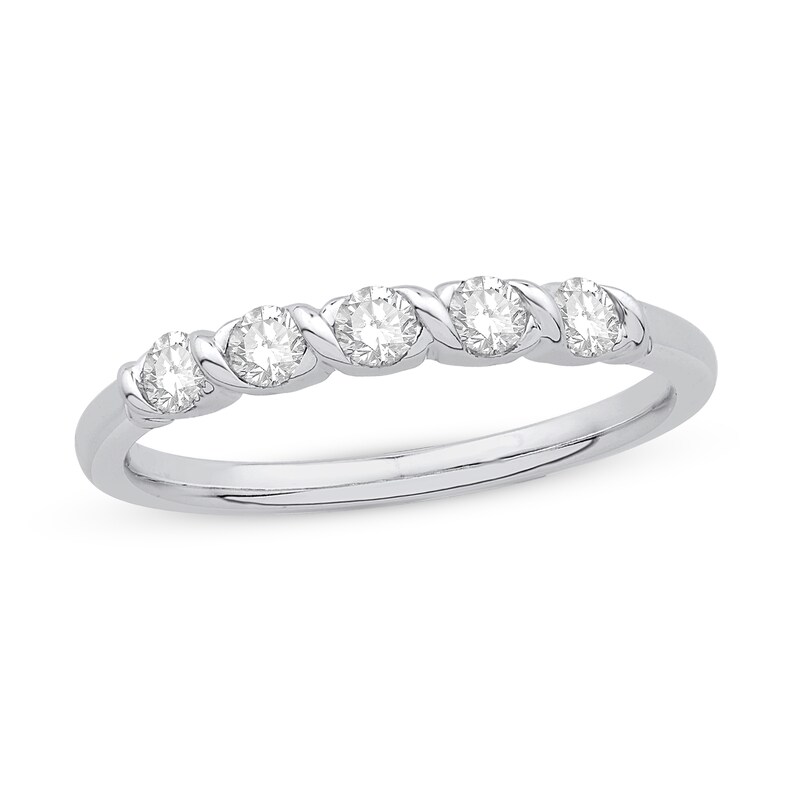 Diamond Anniversary Ring 1/2 ct tw Round-Cut 10K White Gold
