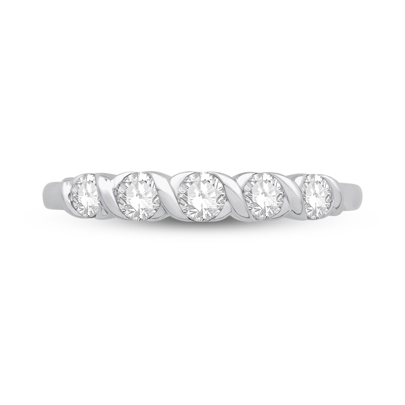 Diamond Anniversary Ring 1/2 ct tw Round-Cut 10K White Gold