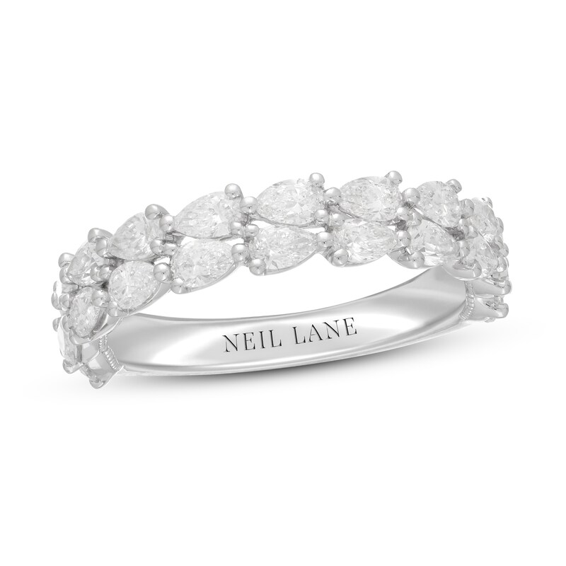 Neil Lane Premiere Diamond Anniversary Ring 1-1/2 ct tw Pear-Shaped 14K White Gold