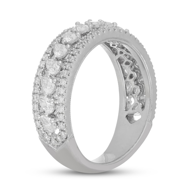 Neil Lane Premiere Diamond Anniversary Ring 1-1/6 ct tw Pear/Round 14K White Gold