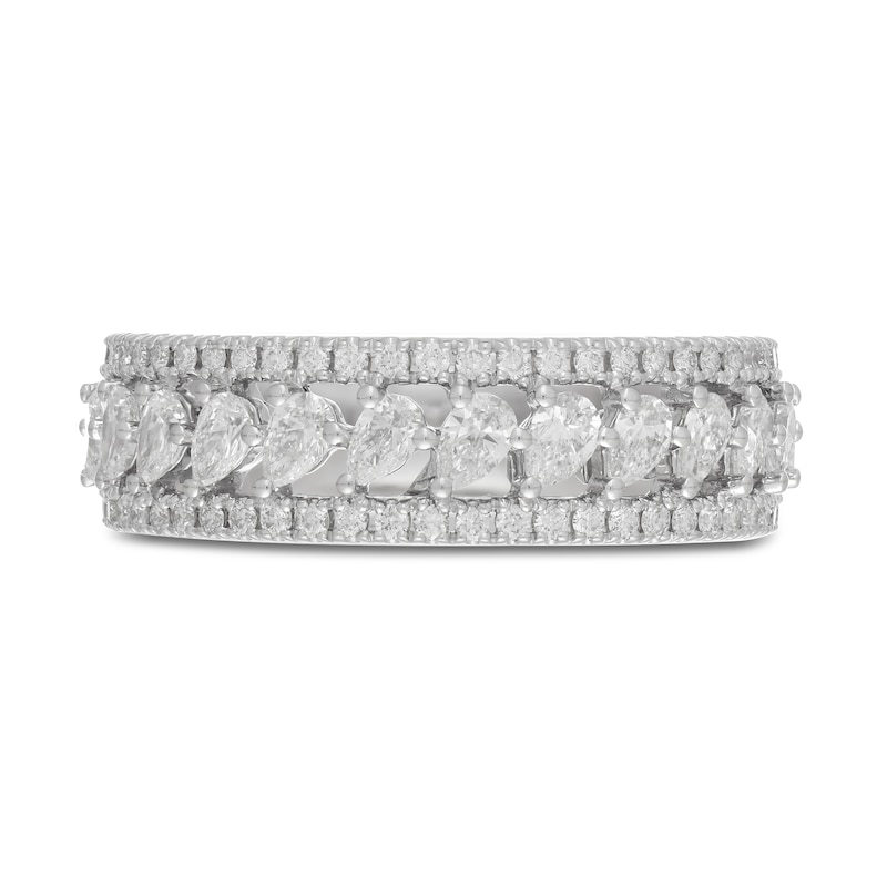Neil Lane Premiere Diamond Anniversary Ring 1-1/6 ct tw Pear/Round 14K White Gold
