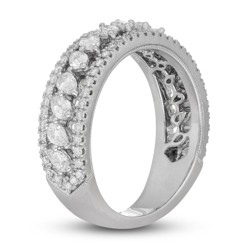 Neil Lane Premiere Diamond Anniversary Ring 1-1/6 ct tw Pear/Round 14K White Gold