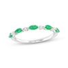 Thumbnail Image 1 of Emerald & Diamond Anniversary Ring 10K White Gold