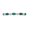 Thumbnail Image 3 of Emerald & Diamond Anniversary Ring 10K White Gold
