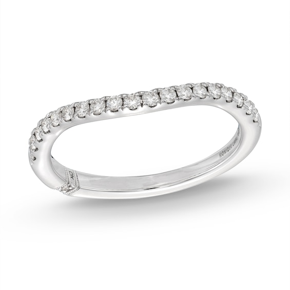 Monique Lhuillier Bliss Diamond Contour Wedding Band 1/4 ct tw Round-cut 18K White Gold